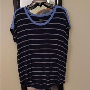 Market & Spruce Navy Blue Relaxed Boxy Short Sleeve Tee